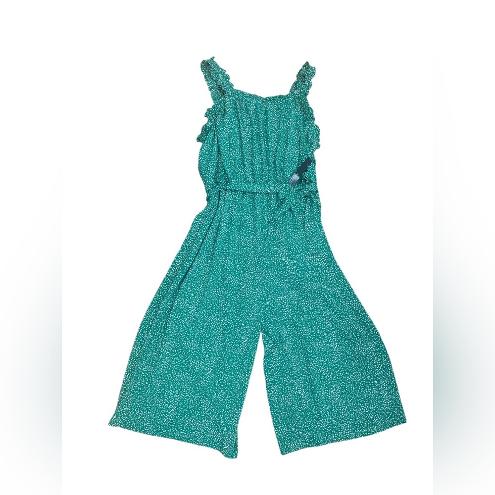 Adorne Woman Sleeveless Wide Leg Green Crop Jumpsuit 18W NWT